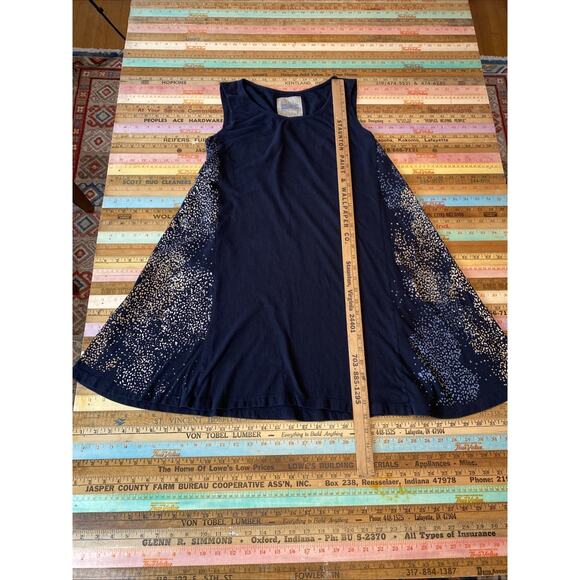 Tonle Dress Sustainable Eco Mini Tank Tunic Metallic Gray Sprinkle Print Cotton - Picture 11 of 13